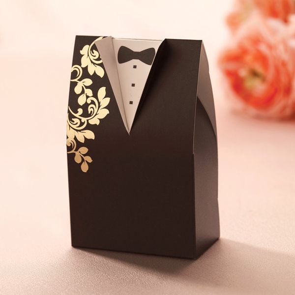 Noiva e Noivo Do Casamento Favor caixa de Doces com fita acessórios de casamento decoração mariage papel Decoupage