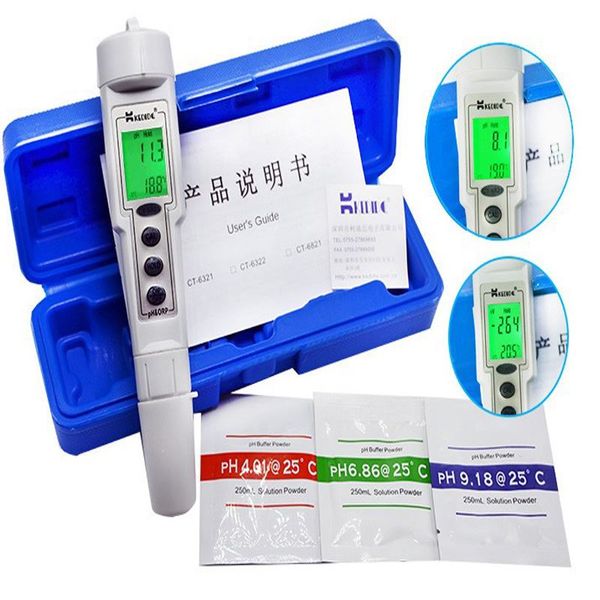 Freeshipping ph meter digital water orp ph tester ph Pen test Impermeabile ORP / PH 2 in1 Meter per acquario piscina Solidi Industrial