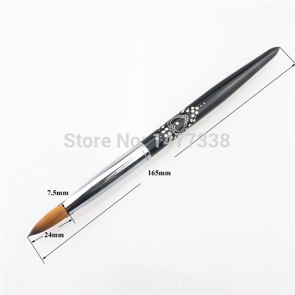 

wholesale- factory direct,size 16,100% kolinsky acrylic nail,metal handle nail brush, Yellow