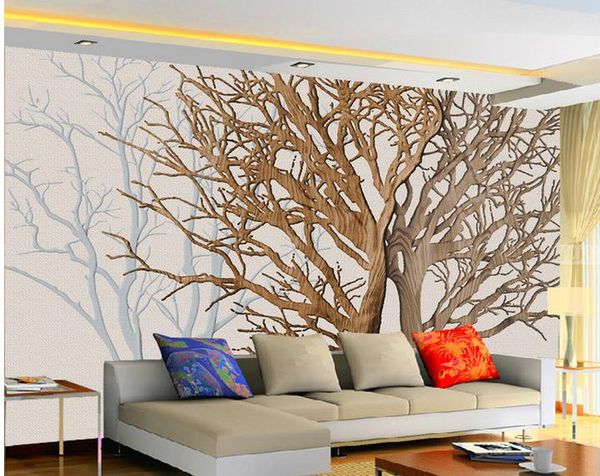 лес дерево стены фон росписи 3D обои 3D обои для ТВ фоне