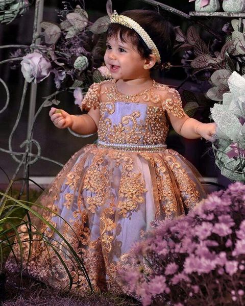 

lovely pearls lace ball gown flower girls dresses for wedding appliques birthday gowns floor length tulle first communion dress, White;blue