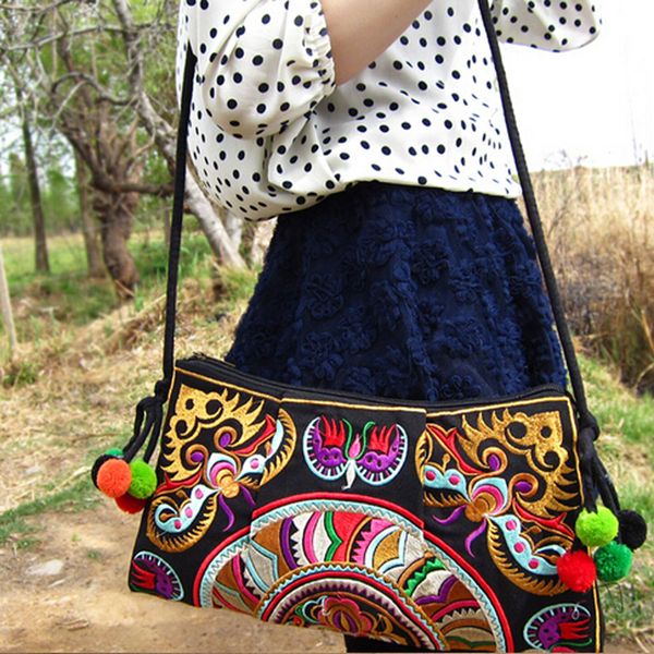 

wholesale-2016 national trend ethnic embroidered bag handmade double faced embroidery messenger shoulder bag handbags