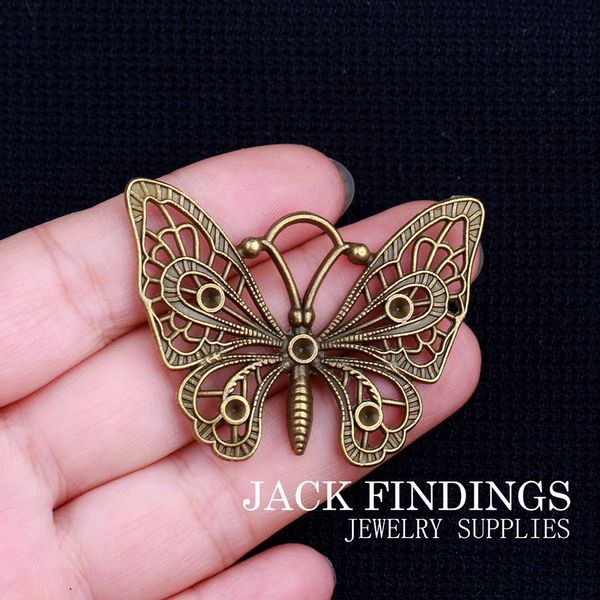 

48x37mm античная бронза подвески браслет ожерелье кулон классическая бабочка