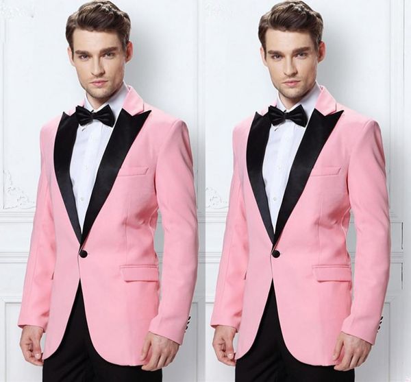 

розовый пик отворотом мужской званый ужин пром костюмы жених смокинги жених человек свадебный пиджак костюмы (куртка+брюки+галстук, Black;gray