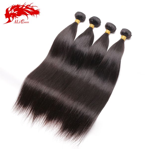 

wholesale-indian virgin hair 4 bundle straight human hair, raw unprocessed natural black color #1b virgin indian straight hair, Black;brown