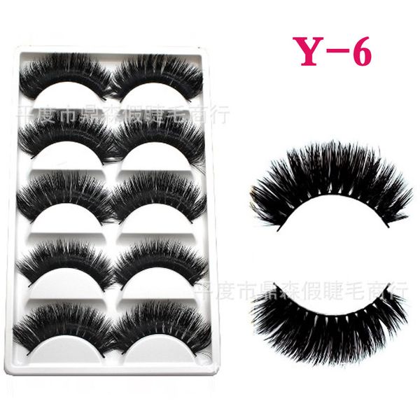 

3 boxes popular 5 pairs 3d handmade mink hair long thick cross false eyelashes makeup eye lashes extension high quality
