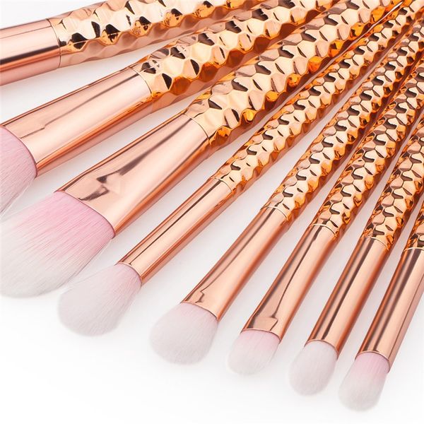 

wholesale-8pcs makeup brushes kits professional nylon hair cosmetic foundation eye face blush brush set tools rose gold pin ing