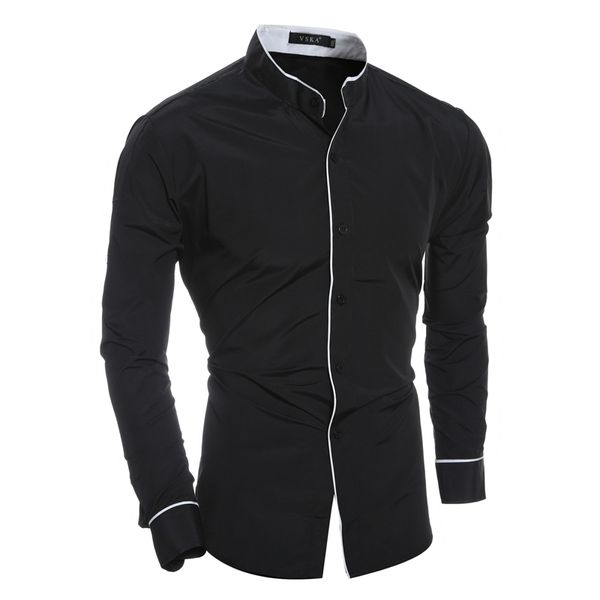 Wholesale- 2016 new designer shirts for men  spring fashion long sleeve tuxedo shirt slim fit mens dress shirt size 2xl