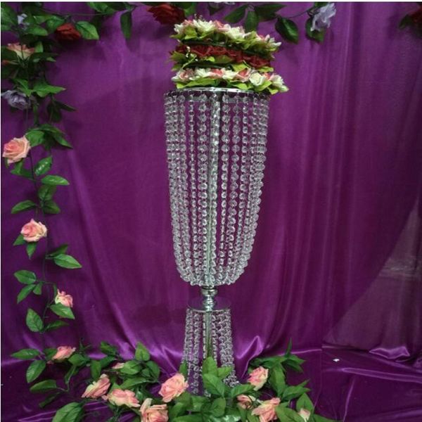 

80cm*20cm centerpiece party decoration wedding candle holder romantic standing candlestick wedding flower stands silver candelabra