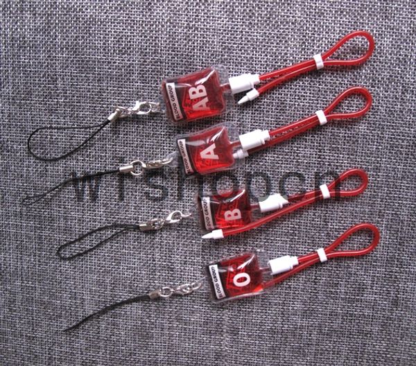 

Whole ale blood pack a b o ab 4 tyle pvc keychain pendant diy q 8