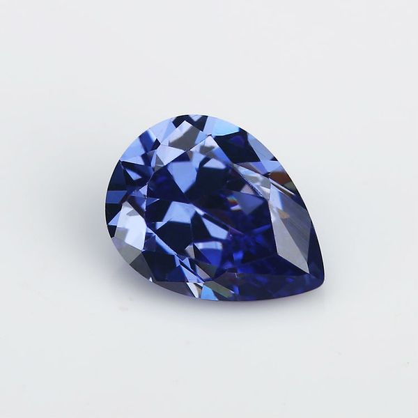 

2x3~10x12mm 5a grade tanzanite blue color pear shape cubic zirconia stone loose cz stone synthetic gems, Black