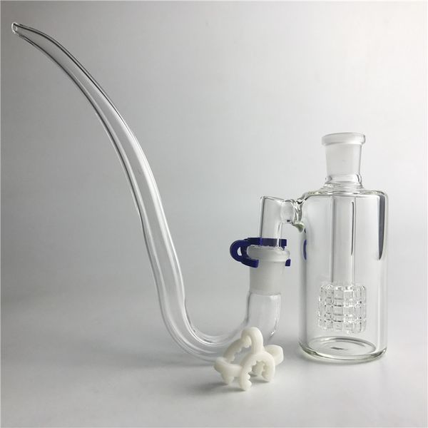 Cachimbo de cinzas de vidro para fumar faça você mesmo 14 mm 14,4 mm com tubo de canudo de vidro adaptador J-Hook clipes Keck de plástico para cachimbos de água