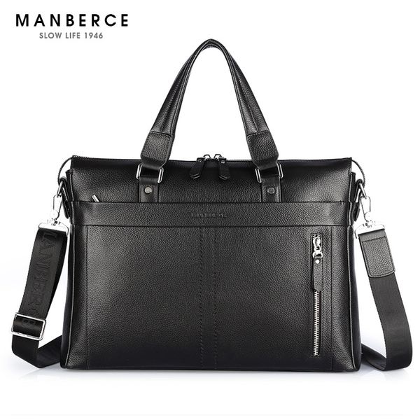 

wholesale- new fashion genuine leather men briefcase, 15.6 inch commercial lapbriefcase, cross-body shoulder bag