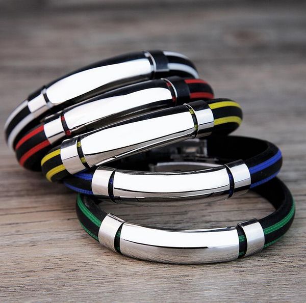 

модный узор силиконовый браслет из нержавеющей стали свет может быть обработан кольцо руки fb373 mix порядка 20 штук много пощечину оснастки, Silver