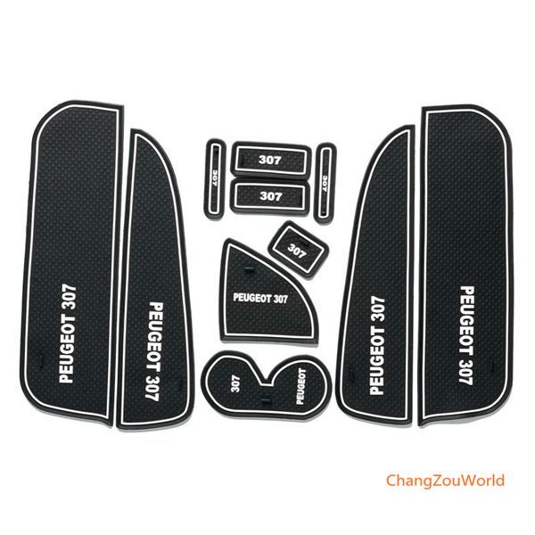 2019 For Peugeot 307 Gate Slot Pad Non Slip Water Cup Cushion Mats