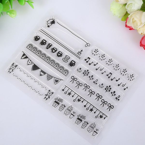 

wholesale- flowers lace design transparent clear stamp diy silicone seals scrapbooking card p christmas greeting card decor