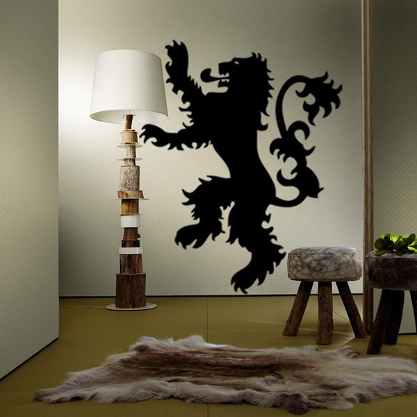 

Игра Thrones Черная стикер стены Lannister Lion Съемные наклейки для стен Deco Mural Decal Sticker for Wal