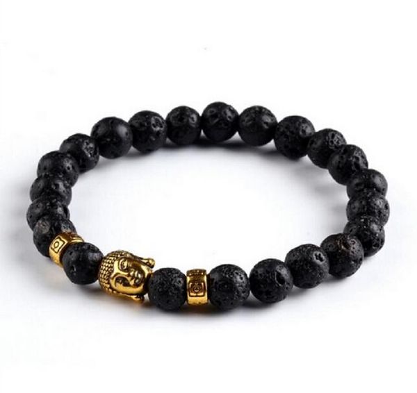 

lava stone onyx bead buddha bracelet buddha black yoga bracelets men women mujer pulseras fashion jewelry