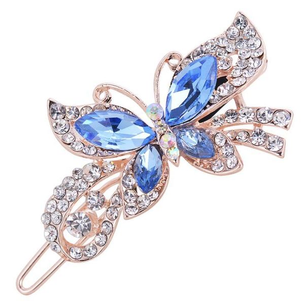 Fashion Women Crystal Diamond Butterfly Hairpins Hair Clip