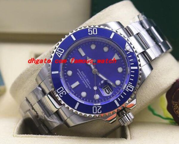 

new luxury wristwatch 116619 18ct white gold blue dial - 2017 - unworn automatic movement mechanical men watches quality, Slivery;brown