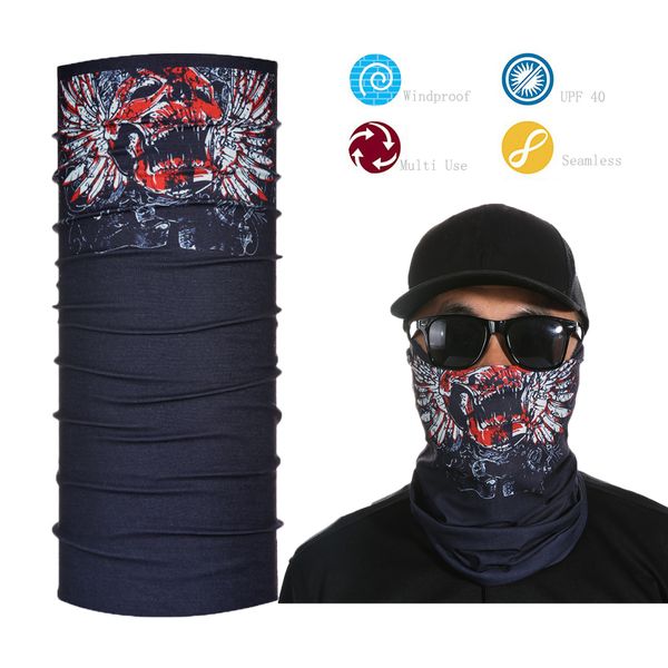 

wholesale- mens womens elastic bandana headband skull half face shield, Blue;gray