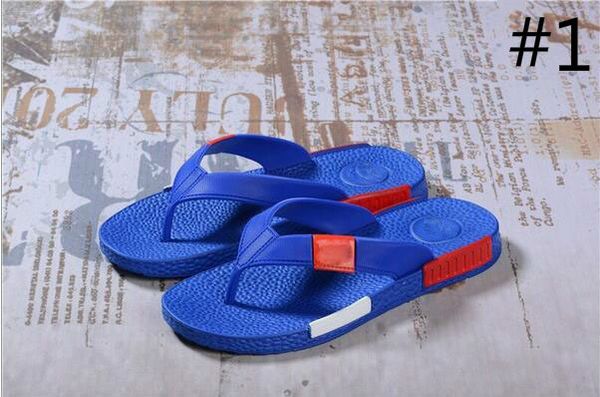 

2017 summer flip flops nmd men beach slippers man flip-flops casual flat heel slippers shoes fashion men's flip flops, Black