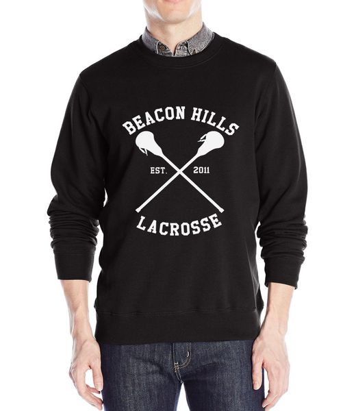 

wholesale-beacon hills lacrosse wolf stiles stilinski teen 24 men's sportswear hoodies pullover 2016 new fashion sweatshirt harajuku su, Black