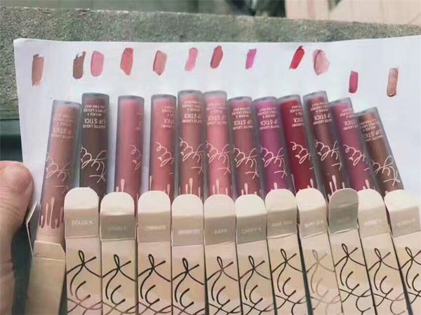 

На складе !! Макияж Жидкое матовая помада 12Colors Single Помада Lip Gloss DHL доставки