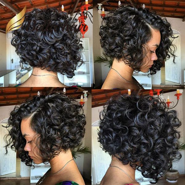 Youthful Short Bob Cut Full Lace Wig Human Hair Long Bob With Side Part Lace Front Wigs For Black Women Bella Hair