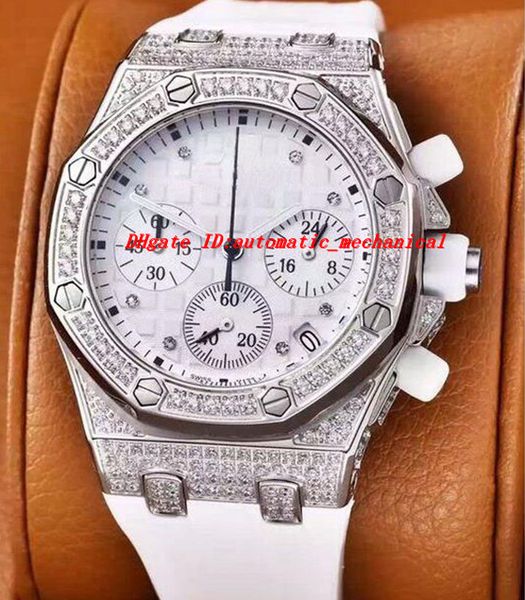 

luxury wristwatch ladies diamond watch st.zz.d030cr.01 rubber bracelet 37mm quartz watches, Slivery;brown