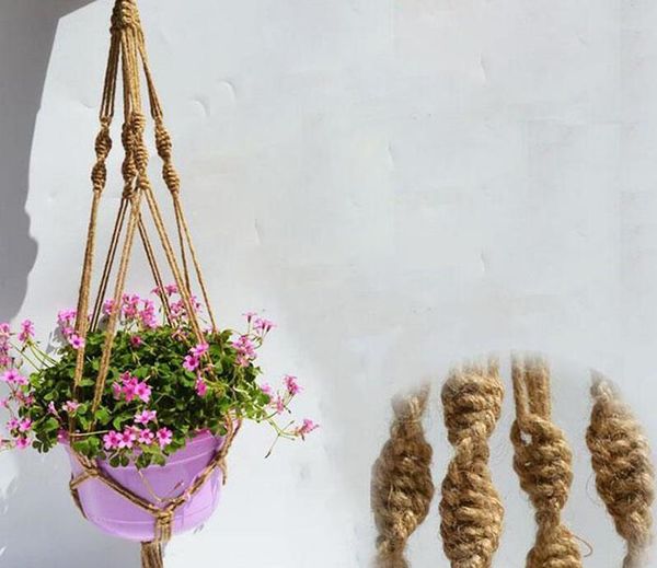 Plant Hanger Pot Pot Soldado Jute Corda Colorido Macrame Macrame 40 Polegada Casa Jardim Decoração Pendurado Flor Flor