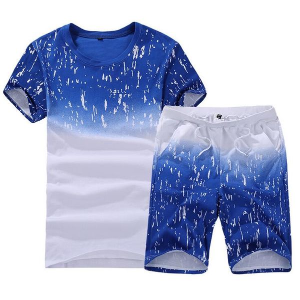 

good a++ summer men's tracksuits short - sleeved t shirt sport suit suits men' s leisure sports sets mt014 men tracksuit, Gray