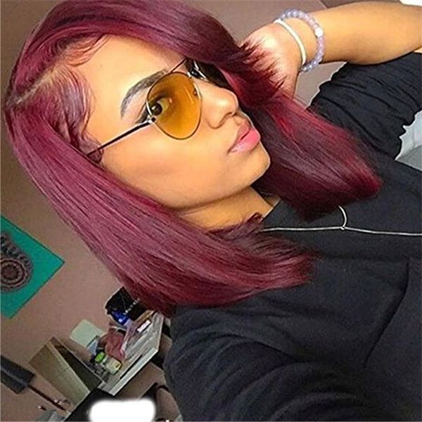 Side Part 99j Burgundy Glueless Full Lace Wig Front Lace Wig