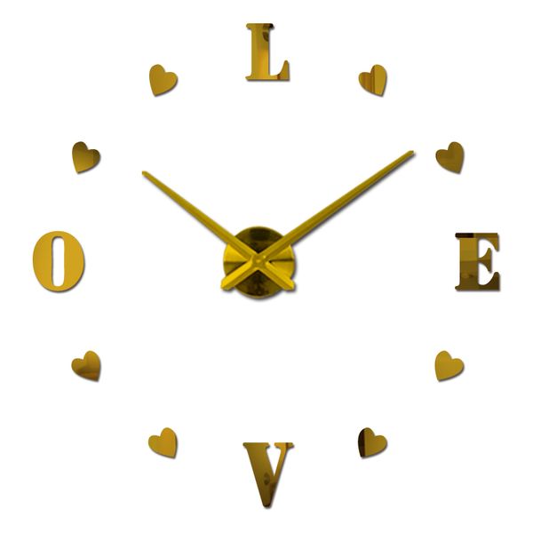 

wholesale- 2016 new wall clock reloj de pared quartz watch europe horloge home living room 3d acrylic mirror vintage clocks ing