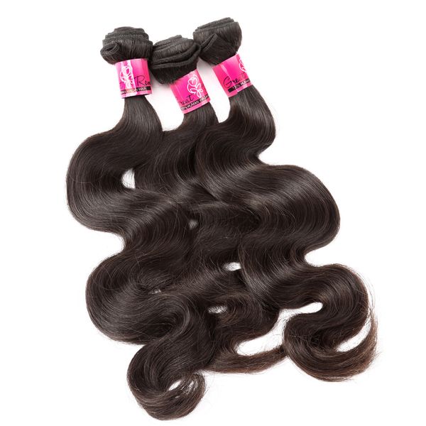 4 PÇS / LOTE Natural Cor Dyeable Pacotes Tecer Cabelo Brasileiro 100% Extensões Do Cabelo Da Onda Do Corpo Humano Trama Do Cabelo Greatremy Transporte da gota