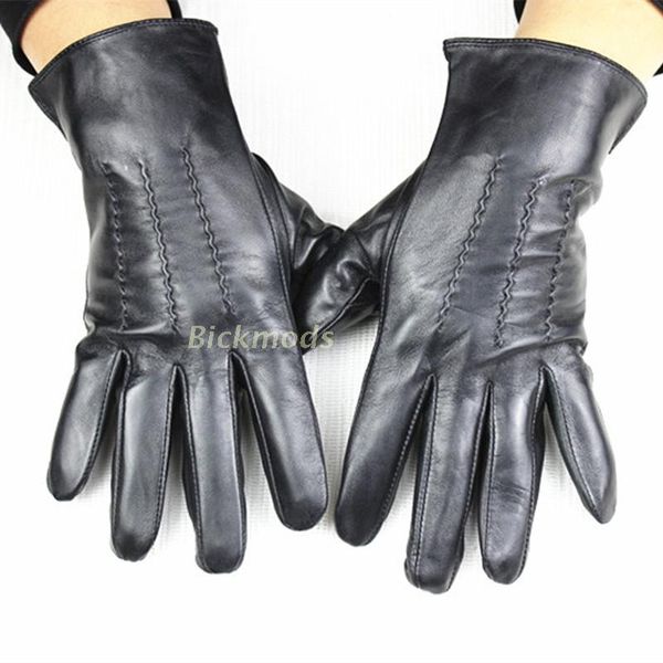 

wholesale- 2017 limited guantes tactical gloves men' leather gloves no lining 100% stripes style sheepskin spring and summer thin driv, Blue;gray