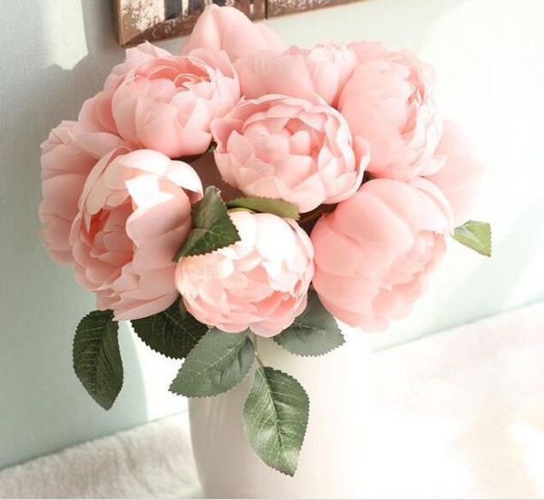 I fiori di peonia rotondi di simulazione di fiori di rosa bouquet da sposa Decorazione di arredamento per la casa