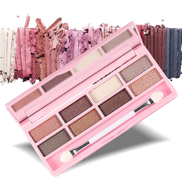 

fashion 8 colors eyeshadow palette women diamond bright shining colorful makeup eye shadow flash glitter make up set with brush