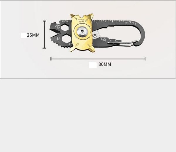 20 in 1 cacciavite a chiave in acciaio inossidabile portachiavi EDC tasca multiutensile gadget da esterno apribottiglie significato righello