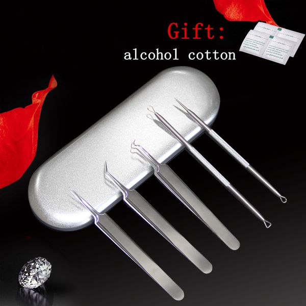 

blackhead removal kit,removal tool kit,good 5 pcs/set face skin care tweezer needle kit stainless steel removal blackhead blemish acne pimpl