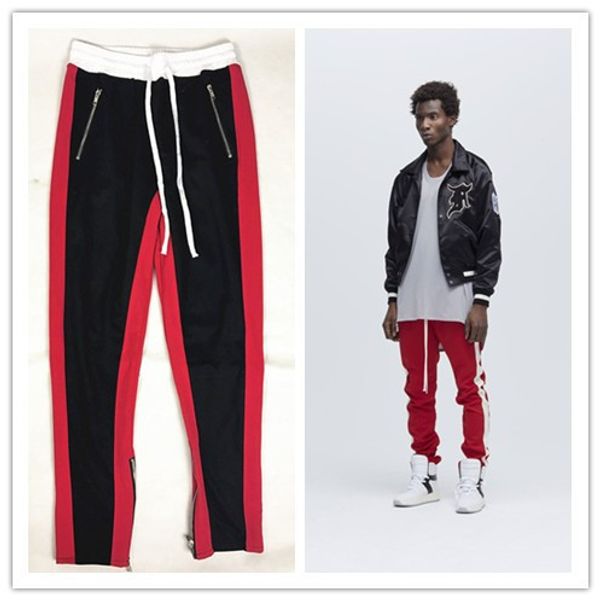 

Mens Casual Pants Sports Wear Clothing for Man FOG GD Zipper Stripes Vintage Trousers Long Pants Loose Elastic Waist