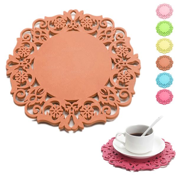 

wholesale- 3 pcs round design cup bowl insulation mat table non-slip potholder tableware pad