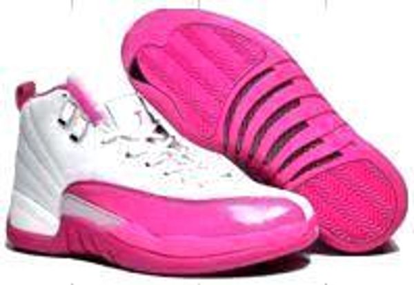 

kids big boy shoes xii gs white red lemonade basketball shoes womens kids 12s pink lemonade xii sneakers size us 4-8, Black
