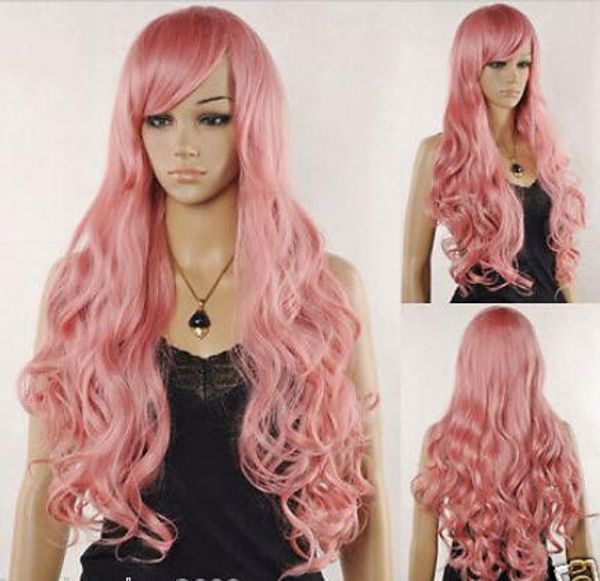 Nuovo cosplay Vocaloid Luka Ruka Magnet parrucca lunga ondulata di colore rosa