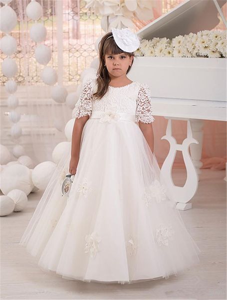 

new flower girl dress for wedding floor length princess girls pageant dresses 2017 first communion dress, White;blue