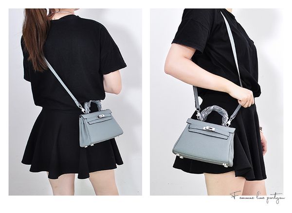 Fashion Forever The First Layer Of Leather Lady Handbag Mini Shoulder Crossbody Classic Buckle Bags Multi Color 20cm Gigi Hadid Weekend Bags For Women