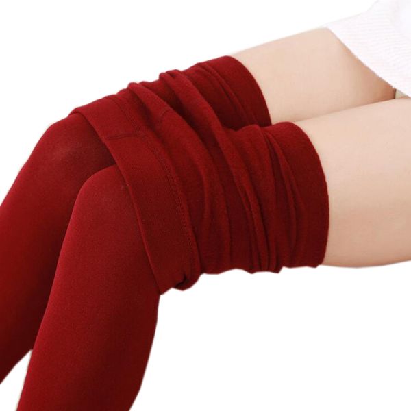 

wholesale- 18 colors autumn winter warm leggings women elastic waist solid fitness leggins 2017 fashion bodycon legging candy pants, Black