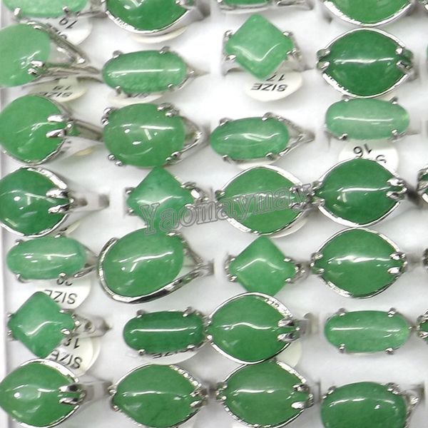 

50pcs/lot Medium-sized Malaysian Jade Rings Fresh Emerald Green Imitation Jadeite Jewelry For Men Free Shipping