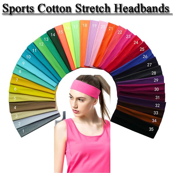 

Cotton tretch headband yoga hair band oftball port weatband ela tic port