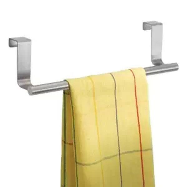 

wholesale- stainless steel cabinet hanger over door kitchen hook towel rail hanger bar holder bathroom storage tools